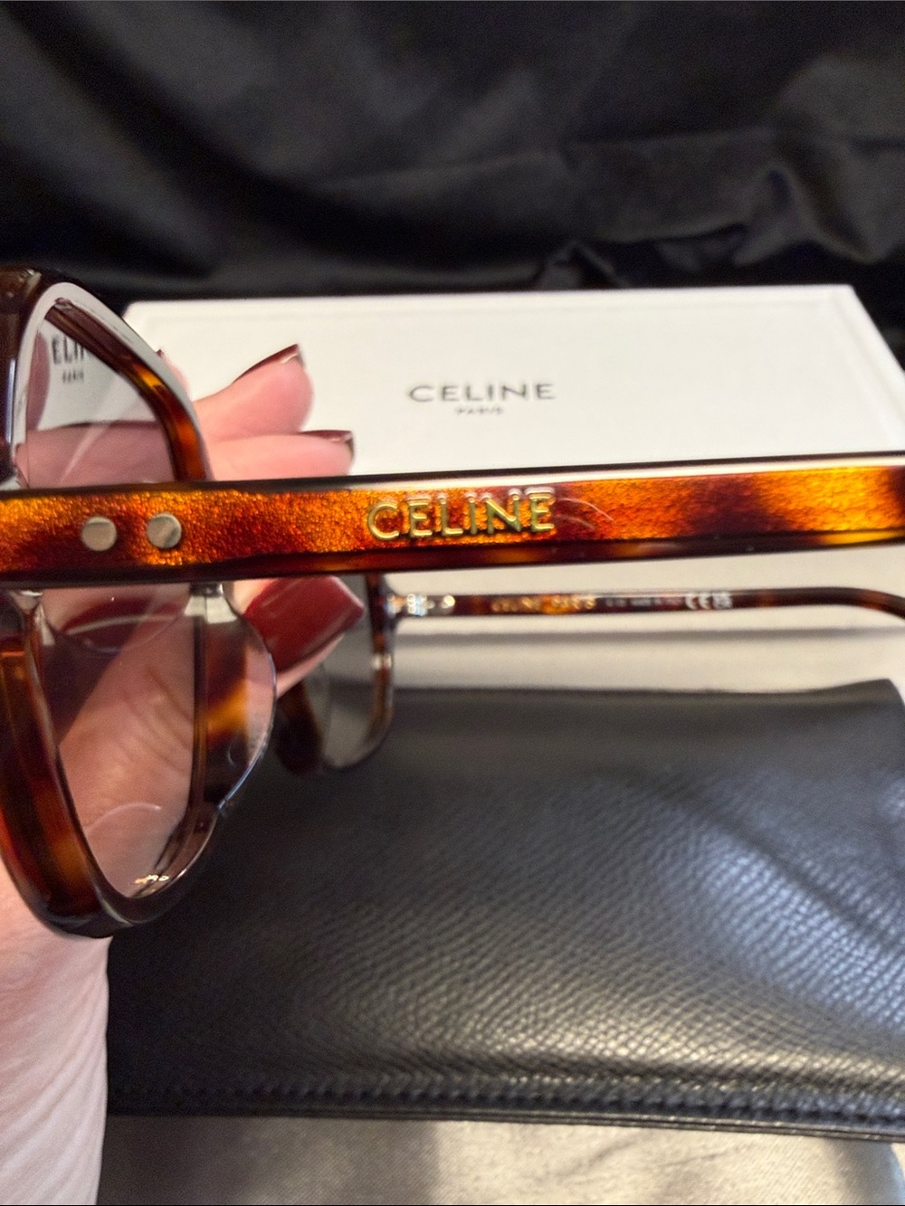 CELINE CL40244U 52F Shiny Dark Havana/Brown Gradient 56-18-135 Sunglasses New - Picture 6 of 8